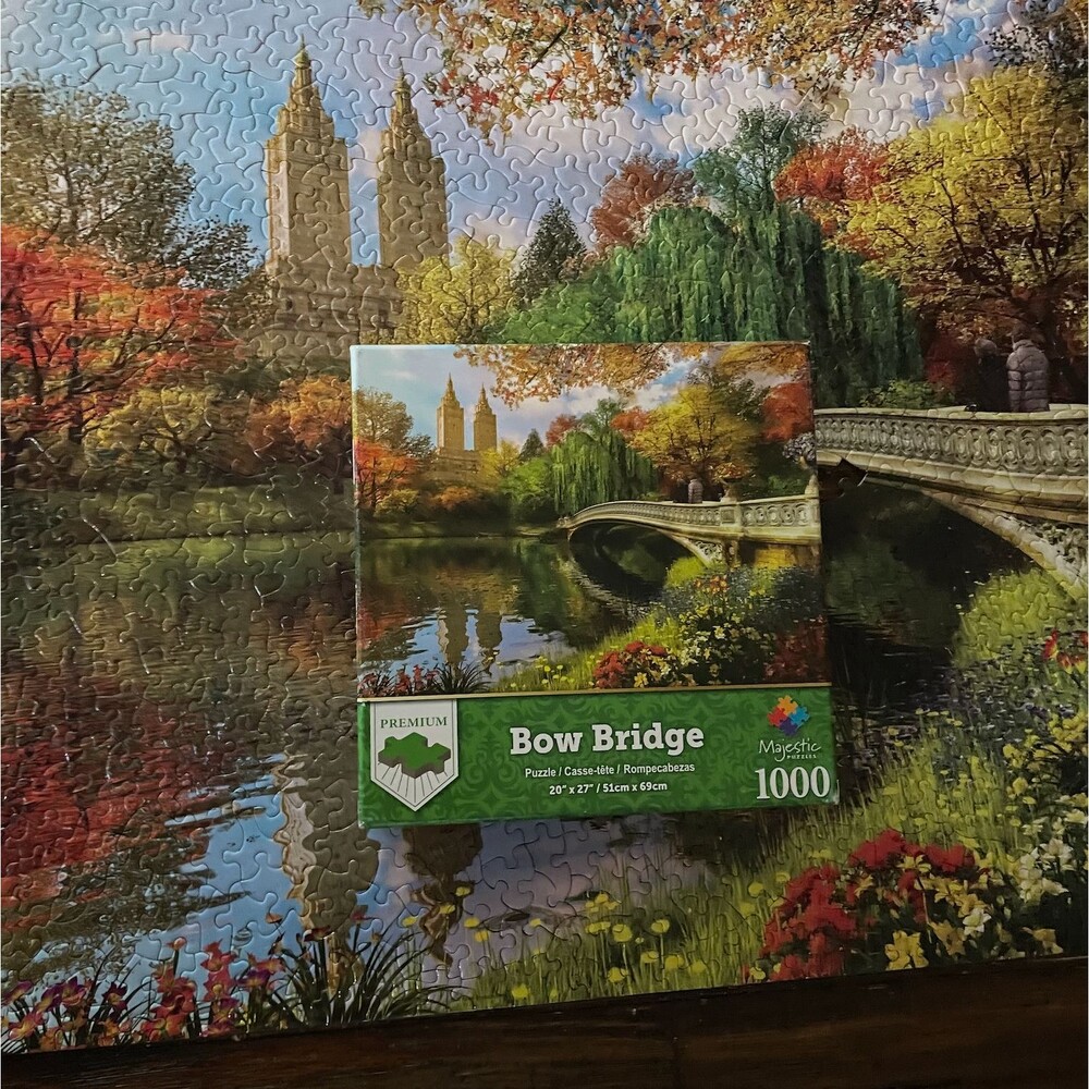 MAJESTIC 1000 Piece Large Jigsaw Puzzle ‘Bow Bridge’ | Central Park, NY | USA